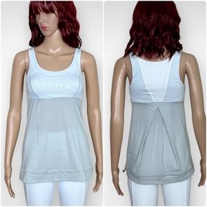 Lululemon Run Ta Ta Topper Athletic Tank Womens size 4 White Gray Lightweight
